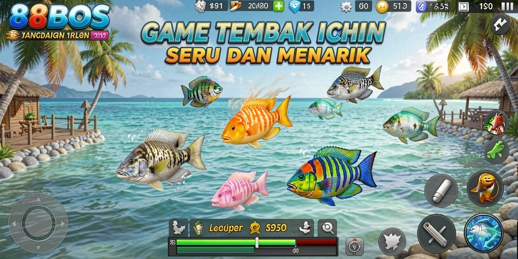 Gameplay seru Tembak Ikan di 88BOS.
