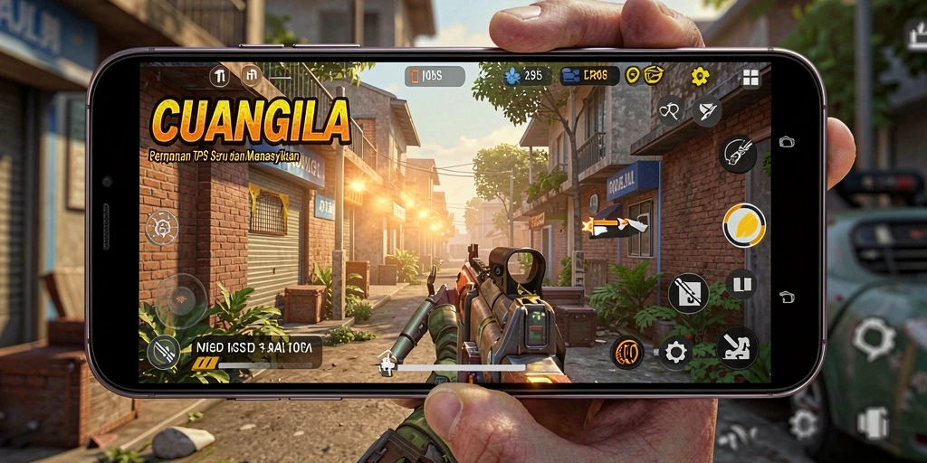 Tangkapan layar gameplay seru dari CUANGILA yang menggambarkan aksi TPS.