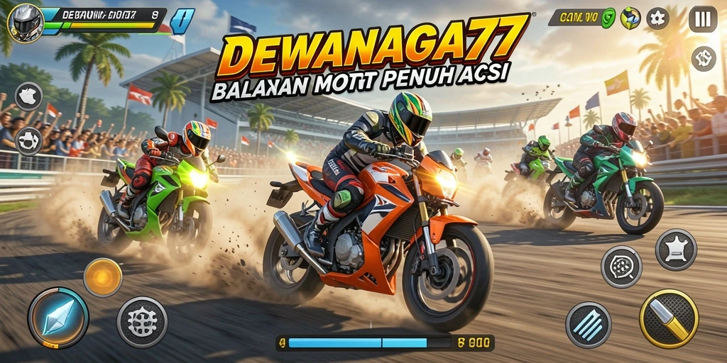 Tangkapan layar gameplay DEWANAGA77 yang seru dan menegangkan di lintasan balap.