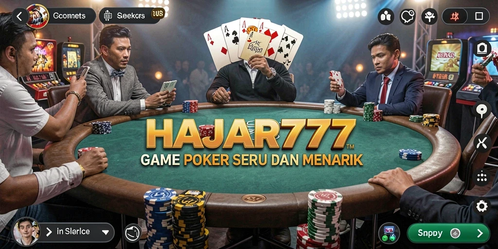 Screenshot HAJAR777 menampilkan suasana permainan Poker yang seru.
