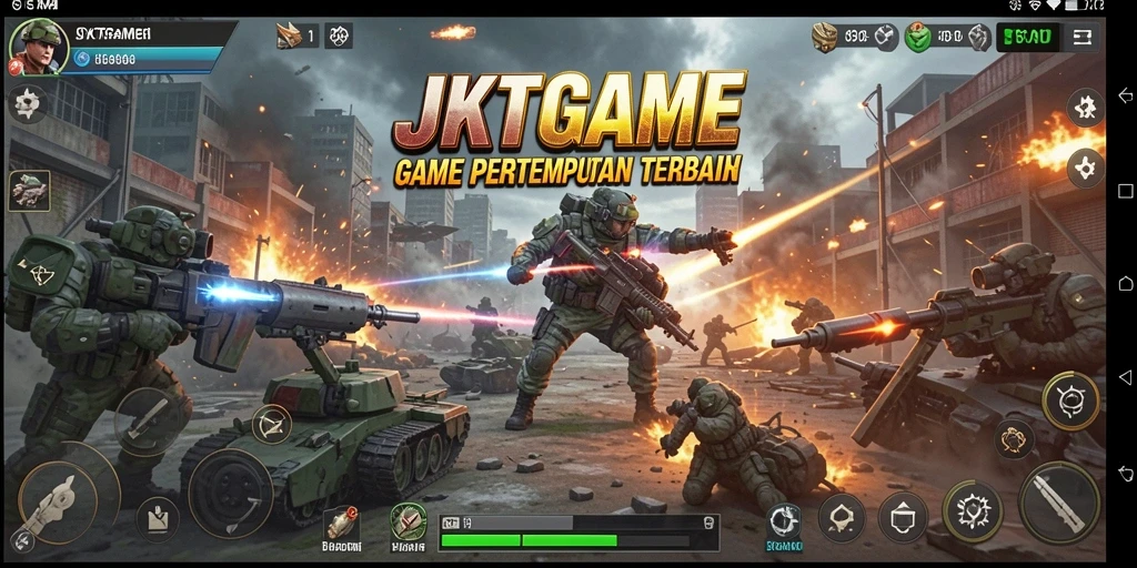 Tangkapan layar JKTGAME menampilkan aksi pertempuran yang seru.