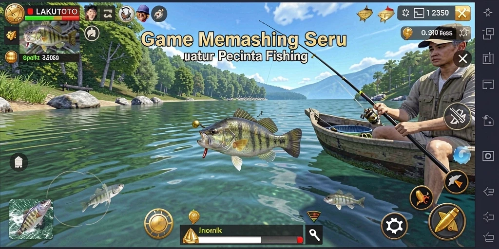 Tangkapan ikan besar di LAKUTOTO dengan latar belakang alam yang indah.