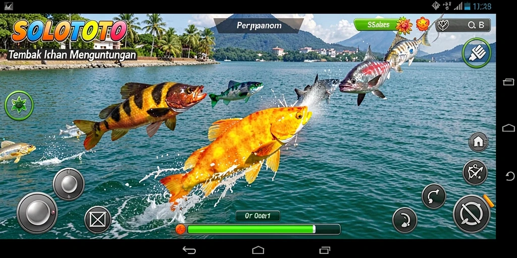 Tampilan gameplay SOLOTOTO yang penuh warna dan dinamis.