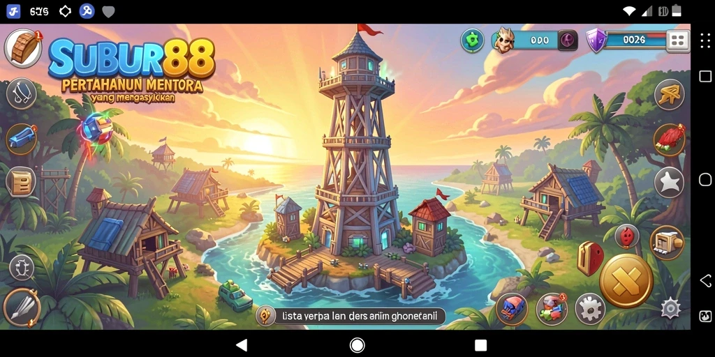 Screenshot gameplay SUBUR88 menunjukkan aksi pertahanan menara yang mendebarkan.